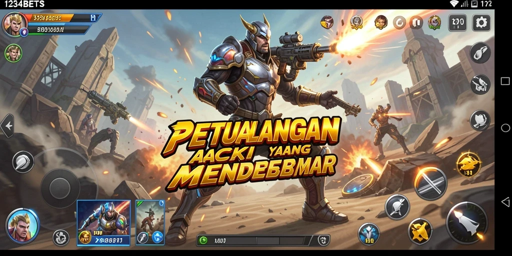 Tampilan permainan aksi intens dalam 1234BETS.