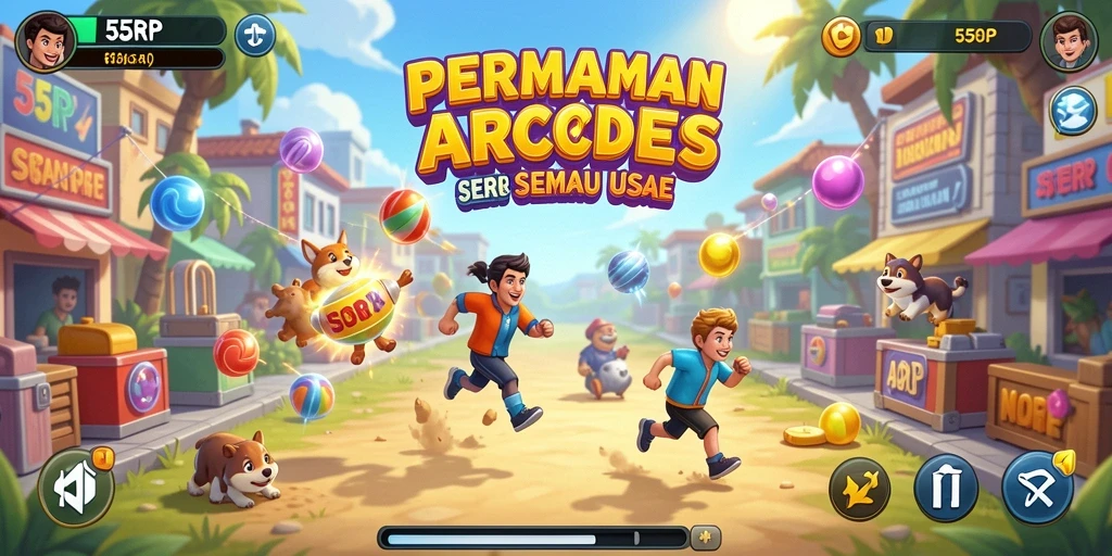 Screenshot gameplay 55RP menampilkan aksi seru dalam game Arcade.