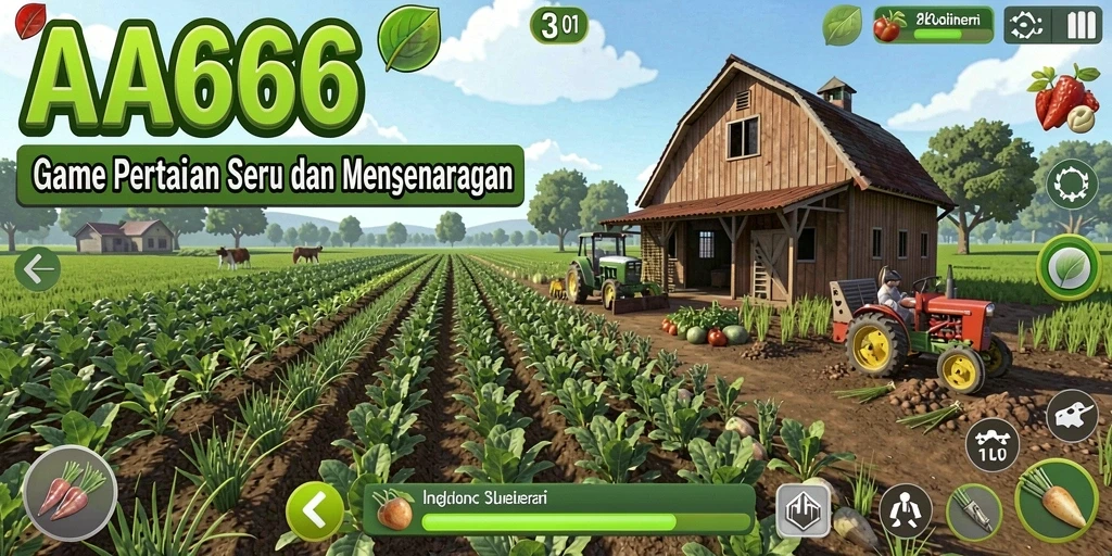 Tampilan gameplay AA666 yang menarik dengan suasana pertanian yang asri.
