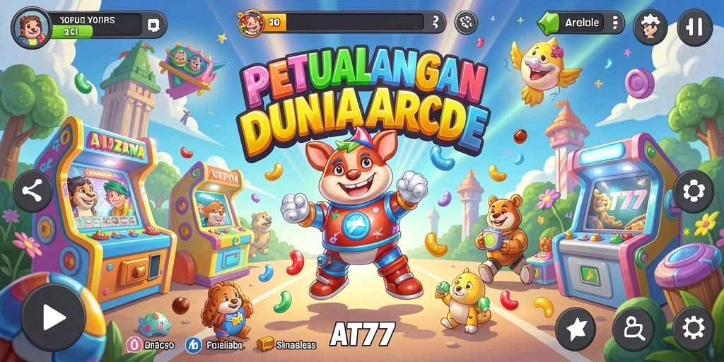 Tangkapan layar AT777 menampilkan aksi gameplay arcade yang menegangkan.