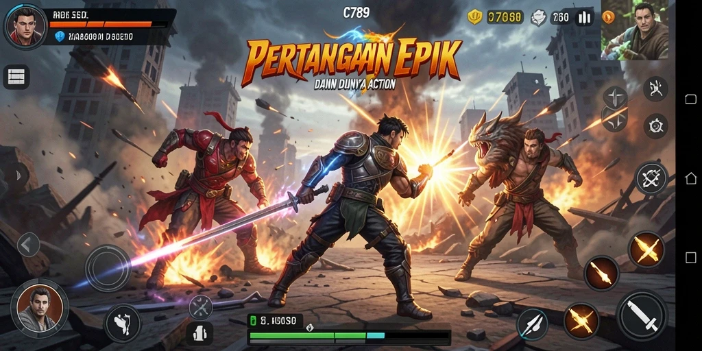Screenshot C789 menampilkan aksi seru dalam pertempuran.