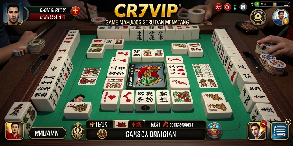 Tampilan gameplay menarik dari CR7VIP dengan ubin Mahjong yang colorful.