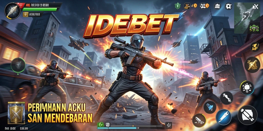 Tampilan aksi mendebarkan dari gameplay IDEBET yang intens.