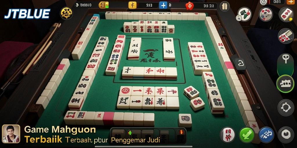 Tampilan gameplay JTBLUE yang menawan dan mengasyikkan dalam permainan Mahjong.