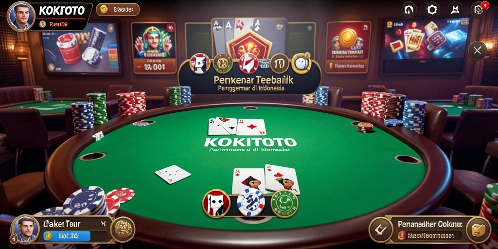 Tampilan gameplay KOKITOTO dengan antarmuka Poker yang menarik.