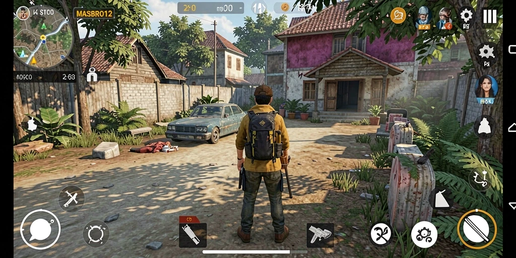 Tampilan gameplay menarik dari MASBRO12 yang penuh warna.