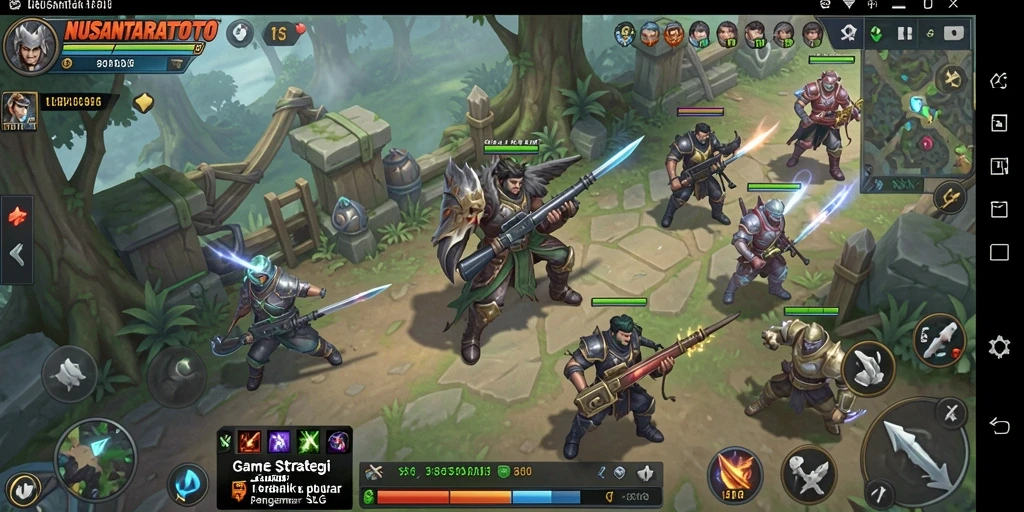 Screenshot gameplay SLG yang menampilkan pertarungan strategis.