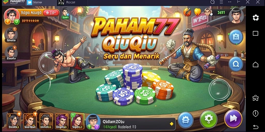 Screenshot PAHAM777 menampilkan keseruan gameplay QiuQiu.