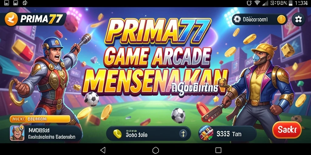 Screenshot utama PRIMA77 menampilkan gameplay seru dengan beragam tantangan.