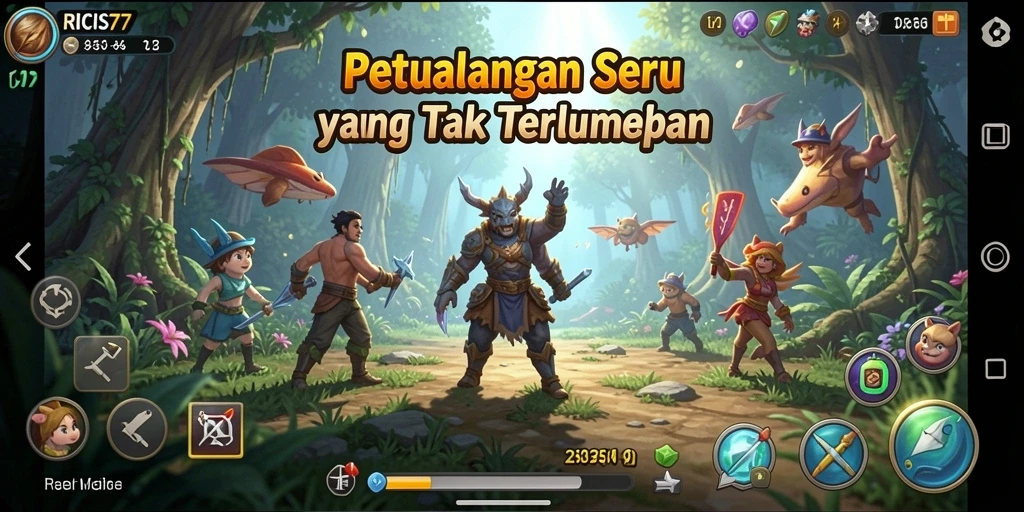 Screenshot gameplay RICIS77 menampilkan aksi petualangan yang seru.