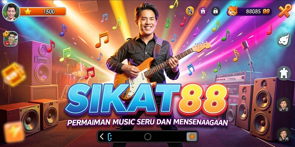 Screenshot gameplay SIKAT88 yang menampilkan interaksi musik yang menyenangkan.