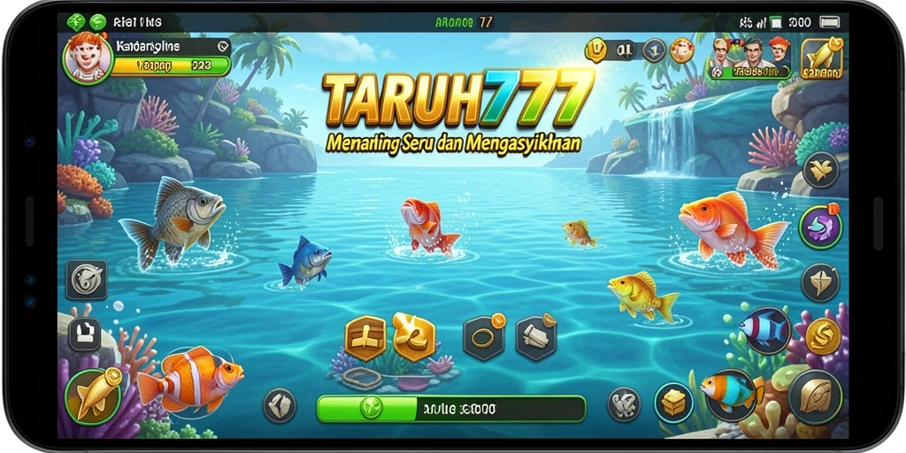Skrinsut gameplay TARUH777 menampilkan momen memancing yang menegangkan.